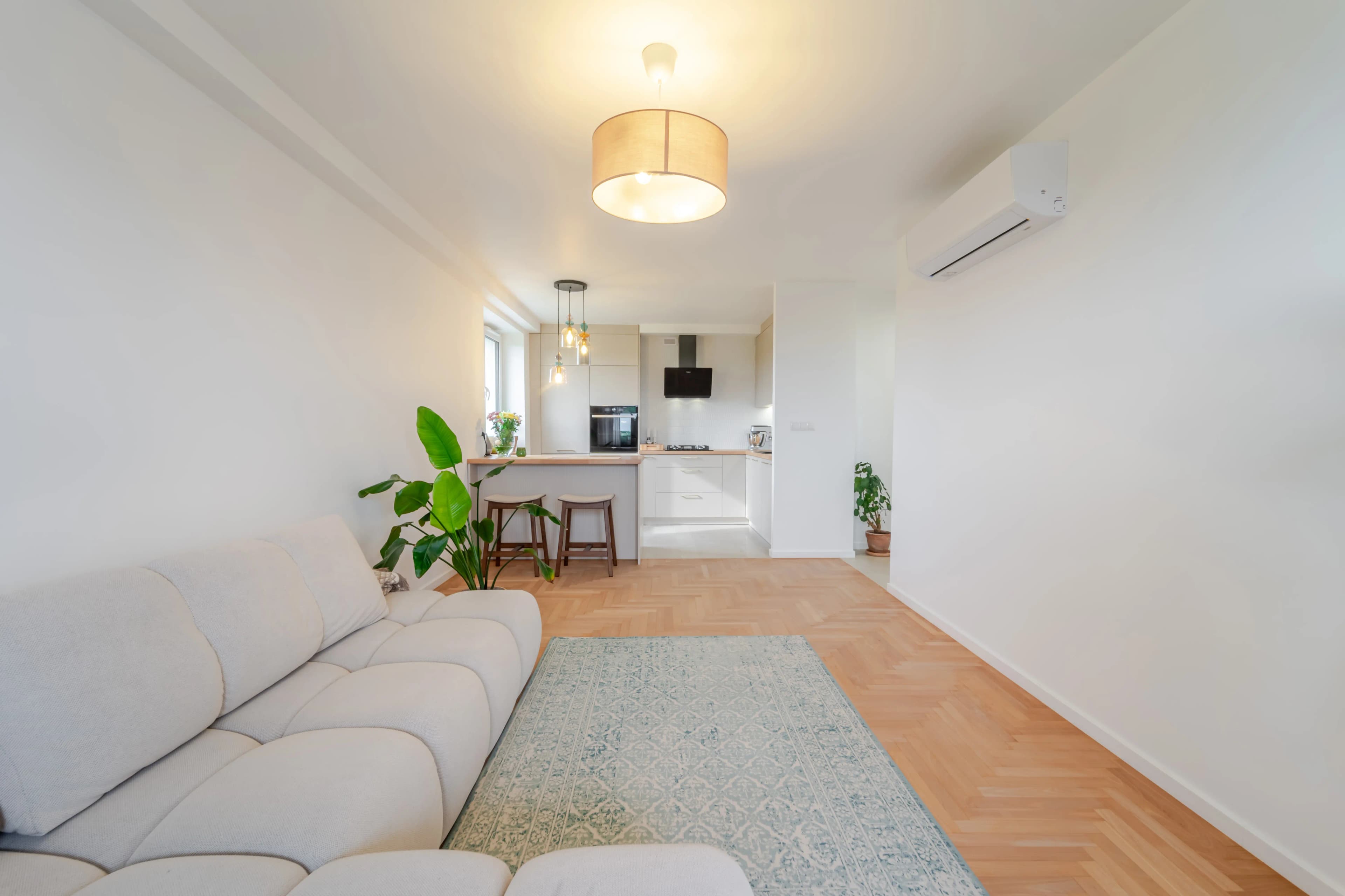 Zdjęcie salonu połączonego z kuchnią